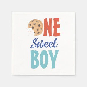 Guardanapo De Papel Um Garoto Doce Cookie Primeiro Aniversário