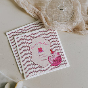 Guardanapo De Papel Um Gatinho Rosa Bobo de 1º Aniversário
