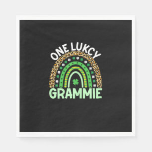 Guardanapo De Papel Um Grammie Sortudo Leopard Rainbow Saint Patrick