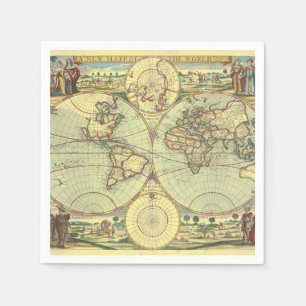 Guardanapo De Papel Um mapp novo do mundo - atlas