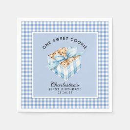 Guardanapo De Papel Um Menino de Um Biscoito Inteligente Primeiro Aniv