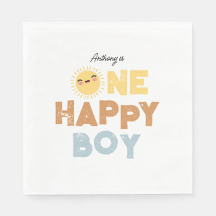 Guardanapo De Papel Um menino feliz Aniversário Convide Sol primeiro a