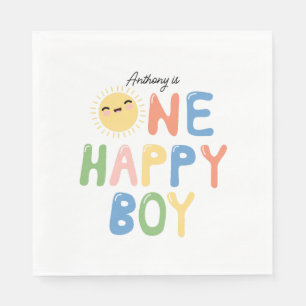 Guardanapo De Papel Um menino feliz Aniversário Convide Sol primeiro a