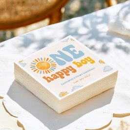 Guardanapo De Papel Um Menino Feliz Sol 1º Aniversário 