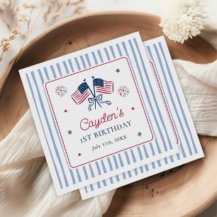 Guardanapo De Papel Um Menino Totalmente Americano Aniversário de 1º d