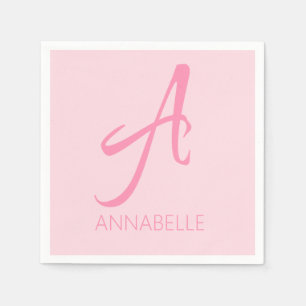 Guardanapo De Papel Um Monograma - Rosa Personalizado