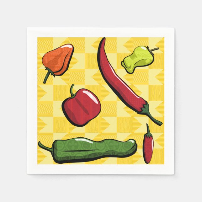 Guardanapo De Papel Um mundo de pimentões-chili Papel Napkins (Frente)