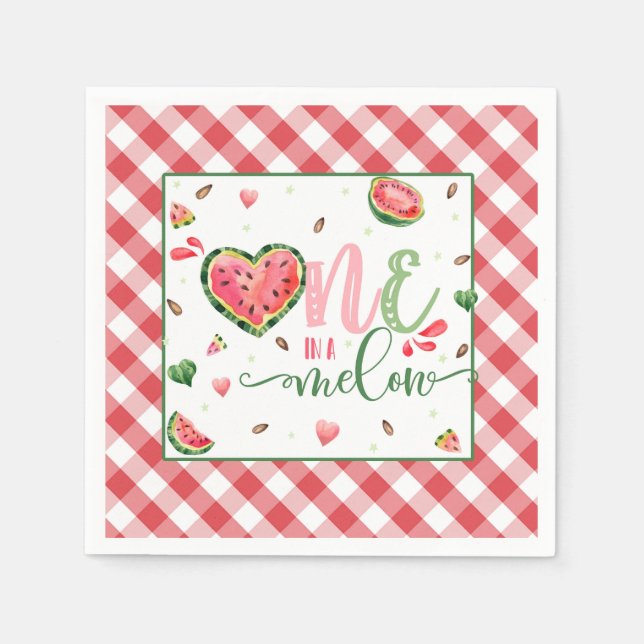 Guardanapo De Papel Um no Melon Birthday Napkin (Frente)