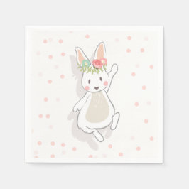 Guardanapo De Papel Um papel coelho, guardanapo, primeira Páscoa rosa