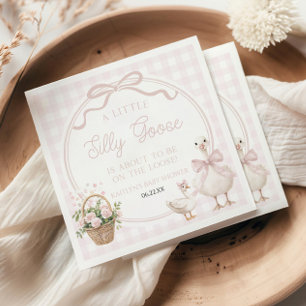 Guardanapo De Papel Um Patinho Bobo Laço Floral Rosa Chá de Bebê
