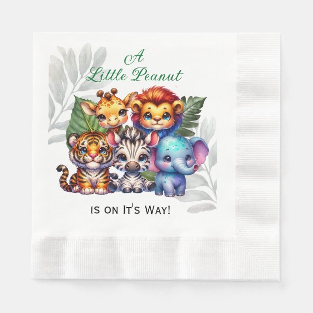 Guardanapo De Papel Um pequeno amendoim está a caminho | CHÁ DE FRALDA (Frente)