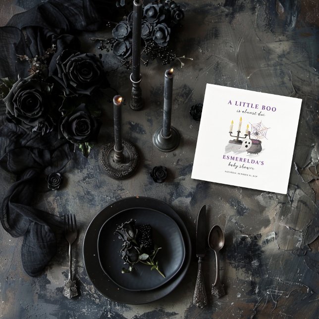 Guardanapo De Papel Um Pequeno Boo Está Quase Para O Chá de fraldas De (A LITTLE BOO IS ALMOST DUE PAPER NAPKIN)