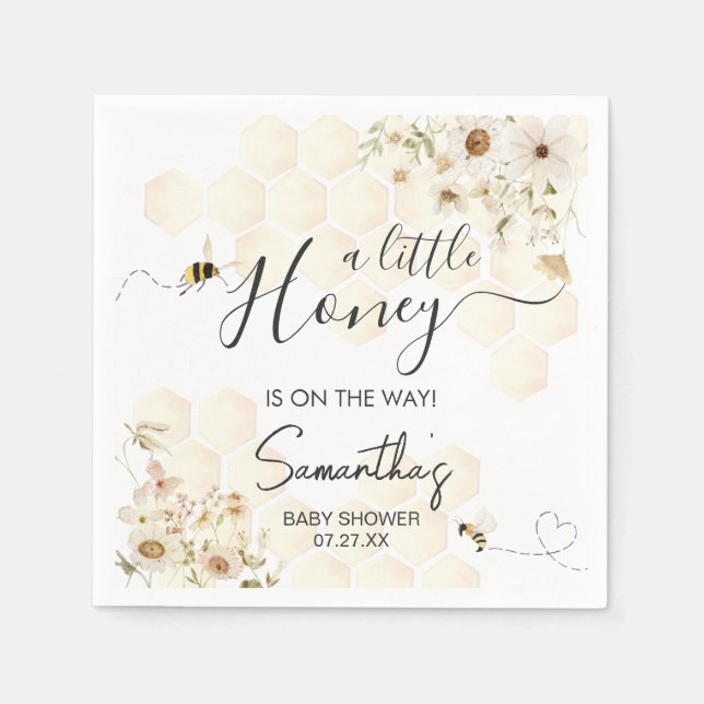 Guardanapo De Papel Um Pequeno Chá de fraldas De Abelhas De Mel (Frente)