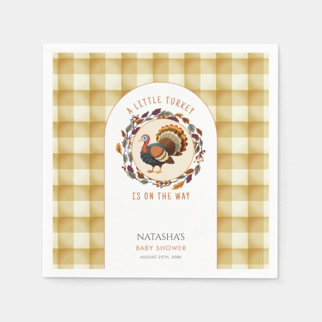 Guardanapo De Papel Um Pequeno Chá de fraldas De Ação De Graças Da Tur (Frente)