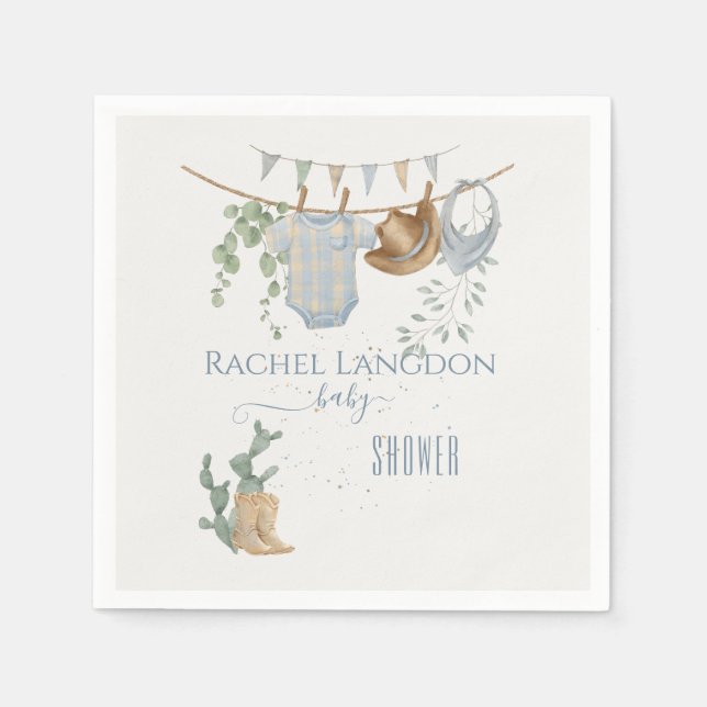 Guardanapo De Papel Um pequeno Chá de fraldas de cowboy (Frente)