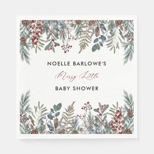 Guardanapo De Papel Um pequeno Chá de fraldas de Feliz (Frente)