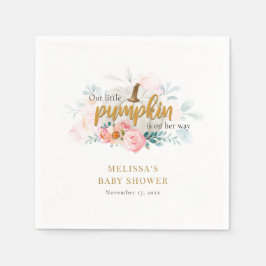 Guardanapo De Papel Um Pequeno Chá de fraldas De Garota Floral Rosa-De