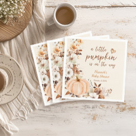 Guardanapo De Papel Um Pequeno Chá de fraldas Floral De Abóbora