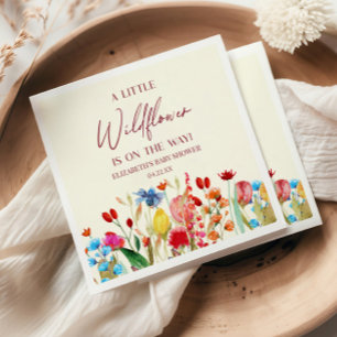 Guardanapo De Papel Um Pequeno Chá de fraldas Floral de Flor Selvagem