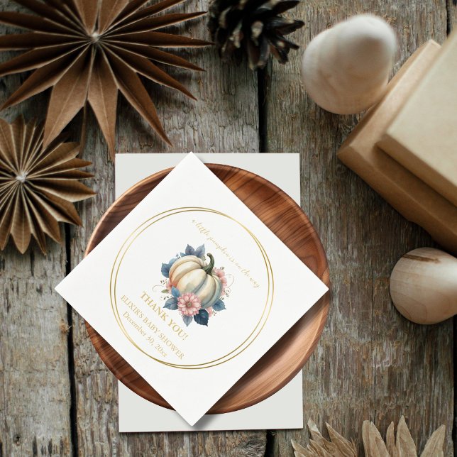 Guardanapo De Papel Um Pequeno Chá de fraldas Floral de outono de Abób (Criador carregado)