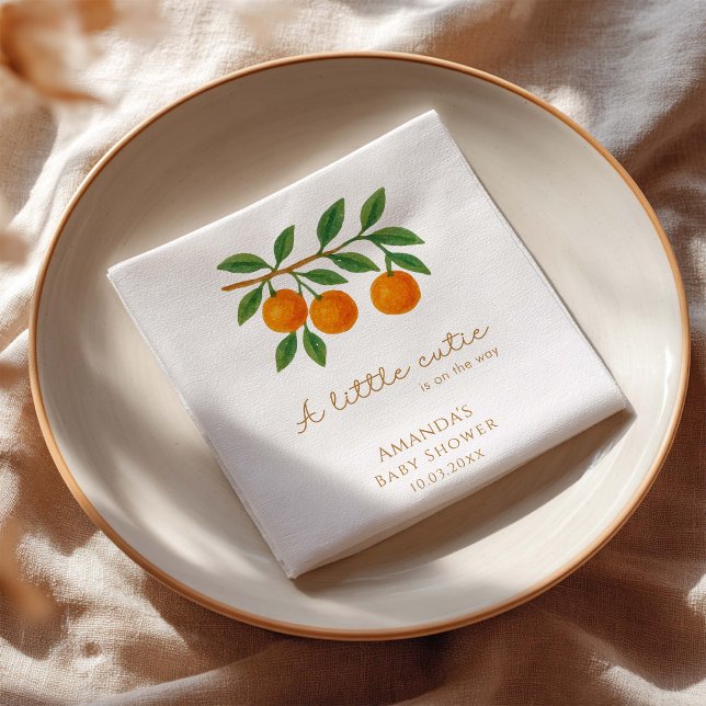 Guardanapo De Papel Um Pequeno Chá de fraldas Laranja Cutie (Criador carregado)