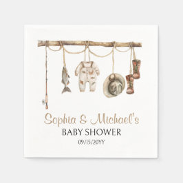 Guardanapo De Papel Um Pequeno Pescador Está A Caminho Da Festa Chá de