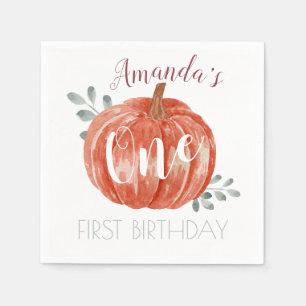 Guardanapo De Papel Um pequeno primeiro aniversario de abóbora