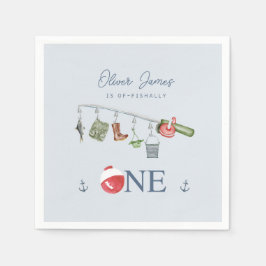 Guardanapo De Papel Um pescador de 1rua de aniversário