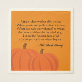 Guardanapo De Papel Um Poema de Halloween