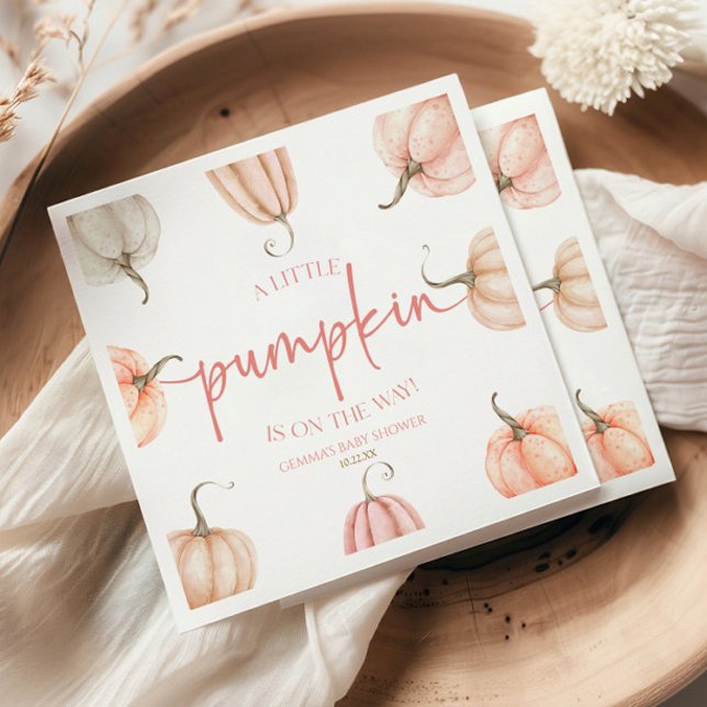 Guardanapo De Papel Um Pouco De Abóbora Está A Caminho! Chá de fraldas (Criador carregado)