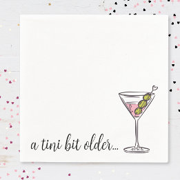 Guardanapo De Papel Um Pouco Mais Velha Martini Desenhada à Mão Aniver