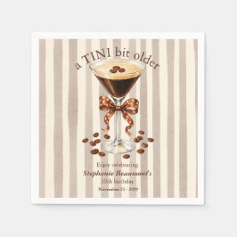Guardanapo De Papel Um Pouco Mais Velho Martini Espresso Listras Laço 