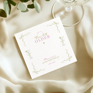 Guardanapo De Papel Um Pouco Mais Velho Pink e Green Cocktail Aniversá