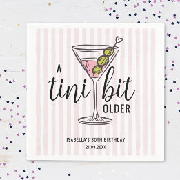 Guardanapo De Papel Um Pouco Mais Velho Tema de Aniversário Pink Marti