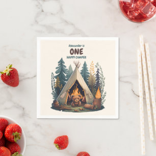 Guardanapo De Papel Um primeiro aniversario Feliz de Madeira de Camper