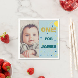 Guardanapo De Papel Um primeiro aniversario Feliz Partido de Foto Napk