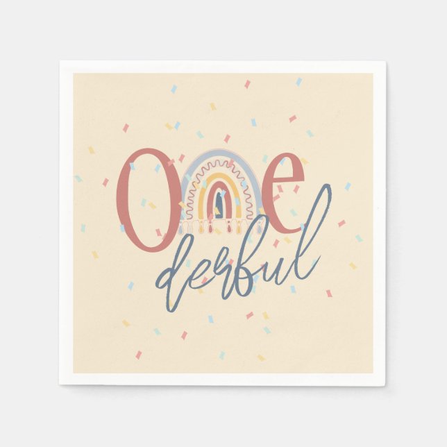 Guardanapo De Papel Um primeiro aniversario maravilhoso, aniversário d (Frente)