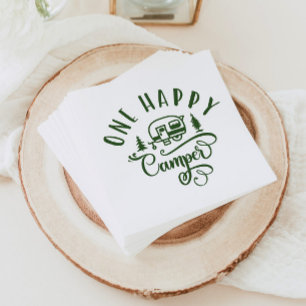 Guardanapo De Papel Um primeiro aniversario verde minimalista e feliz