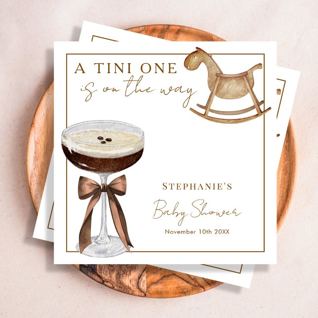 Guardanapo De Papel Um Tini a Caminho Espresso Martini Chá de Bebê (Criador carregado)