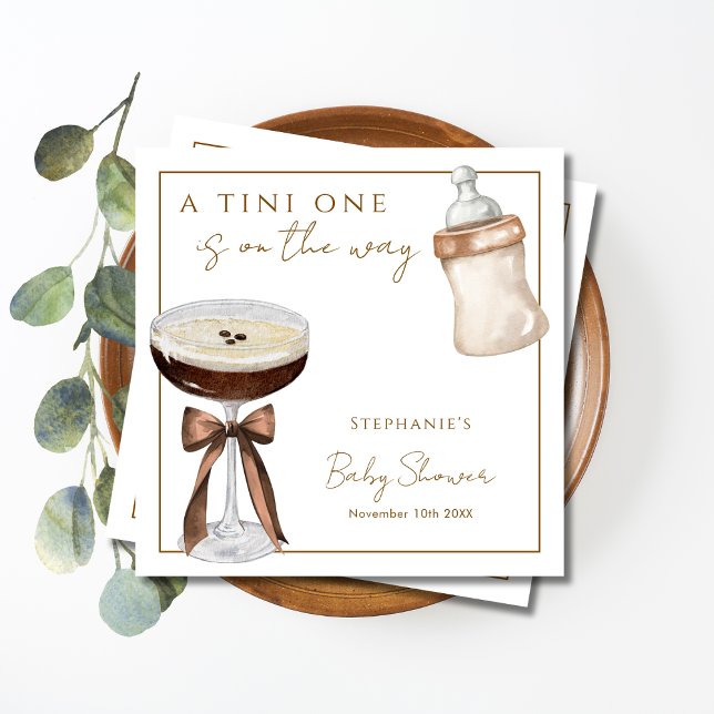 Guardanapo De Papel Um Tini a Caminho Espresso Martini Chá de Bebê (Criador carregado)