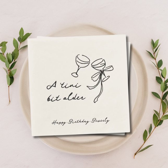 Guardanapo De Papel Um Tini Um Pouco Mais Velho Papel De Aniversário M (A Tini Bit Older Martini Birthday Paper Napkin
)