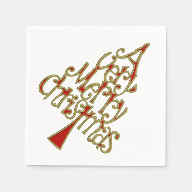Guardanapo De Papel Uma árvore de Natal muito feliz (Frente)