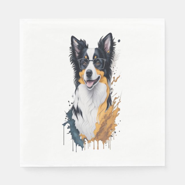 Guardanapo De Papel Uma bela Collie de Cães [RB#10009] (Frente)