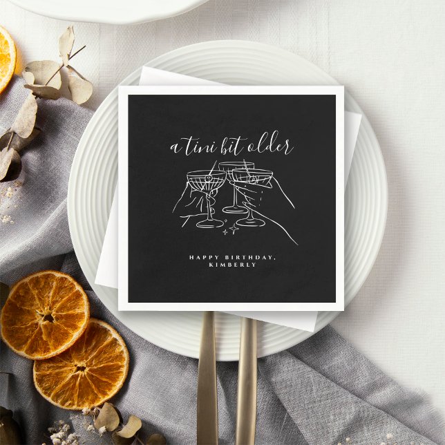 Guardanapo De Papel Uma Festa de aniversário Tini Bit Antiga Chic Blac (Criador carregado)