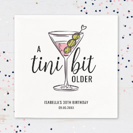 Guardanapo De Papel Uma Mão Tini Mais Velha Desenhou Martini Aniversár