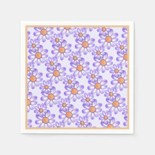 Guardanapo De Papel Uma margarida/borboleta do paraíso roxo