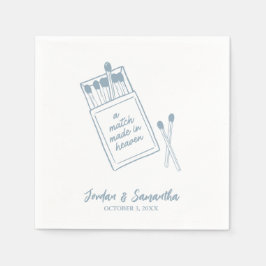Guardanapo De Papel Uma Matriz Feita no Casamento Personalizado Azul d