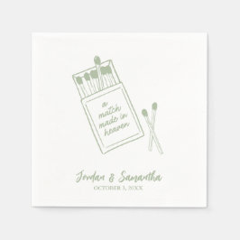 Guardanapo De Papel Uma Matriz Feita no Casamento Personalizado Verde