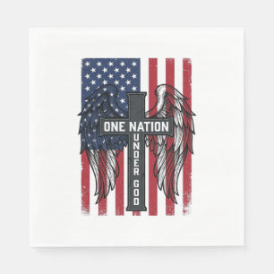 Guardanapo De Papel Uma Nação Sob Deus Camisa Patriótica Asas Cruz_1