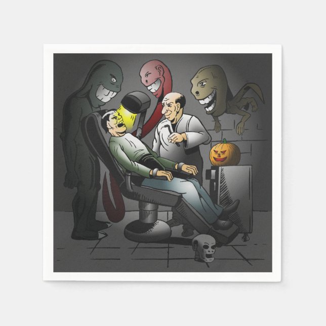 Guardanapo De Papel Uma noite de Halloween no dentista (Frente)